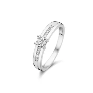 Saint Germain Estee 14 karat white gold ring with zirconia stones