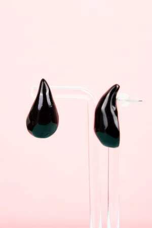 SALE! Bria Black Bubble Teardrop Earrings