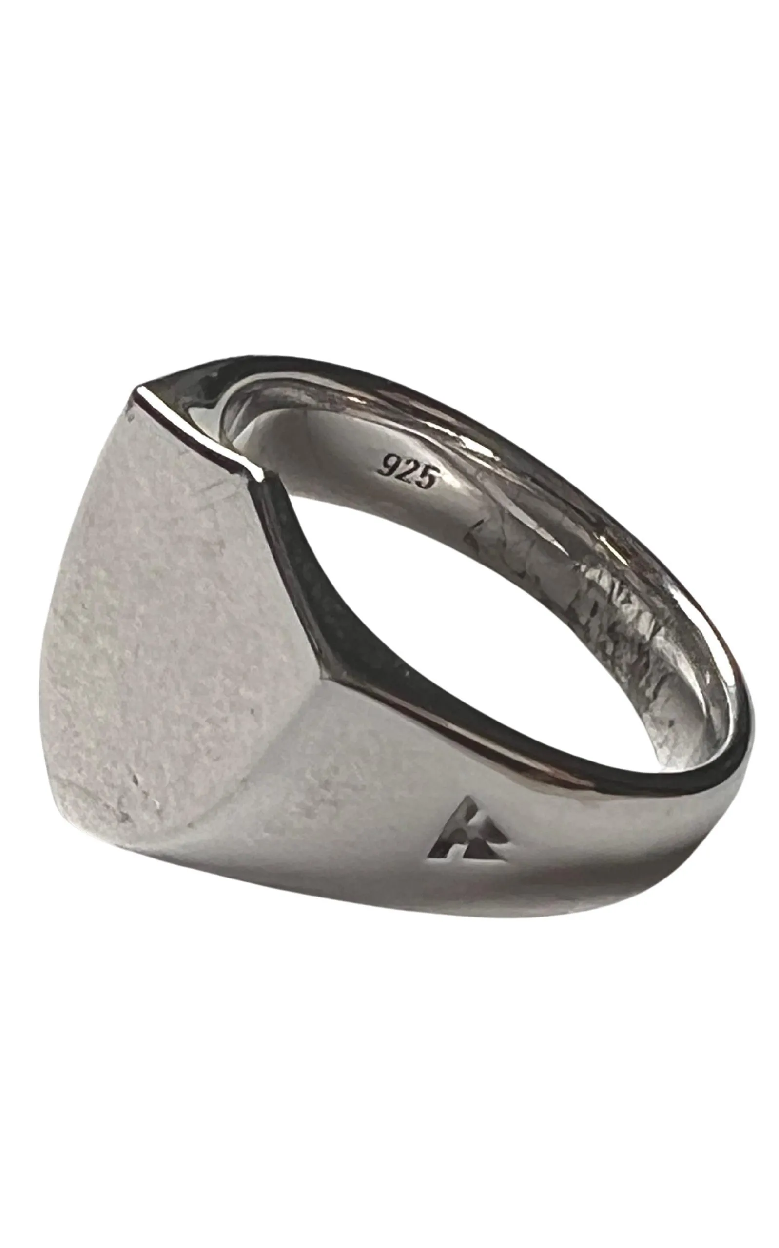 Shield Polished Silver Ring