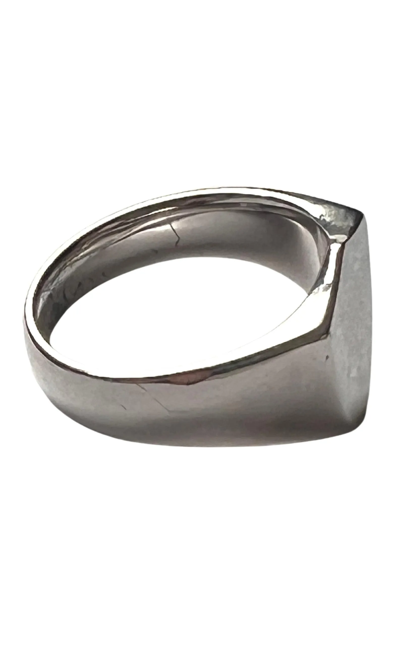 Shield Polished Silver Ring