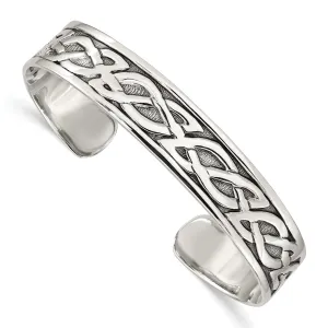 Silver Antique Flexable Cuff Bangle Bracelet