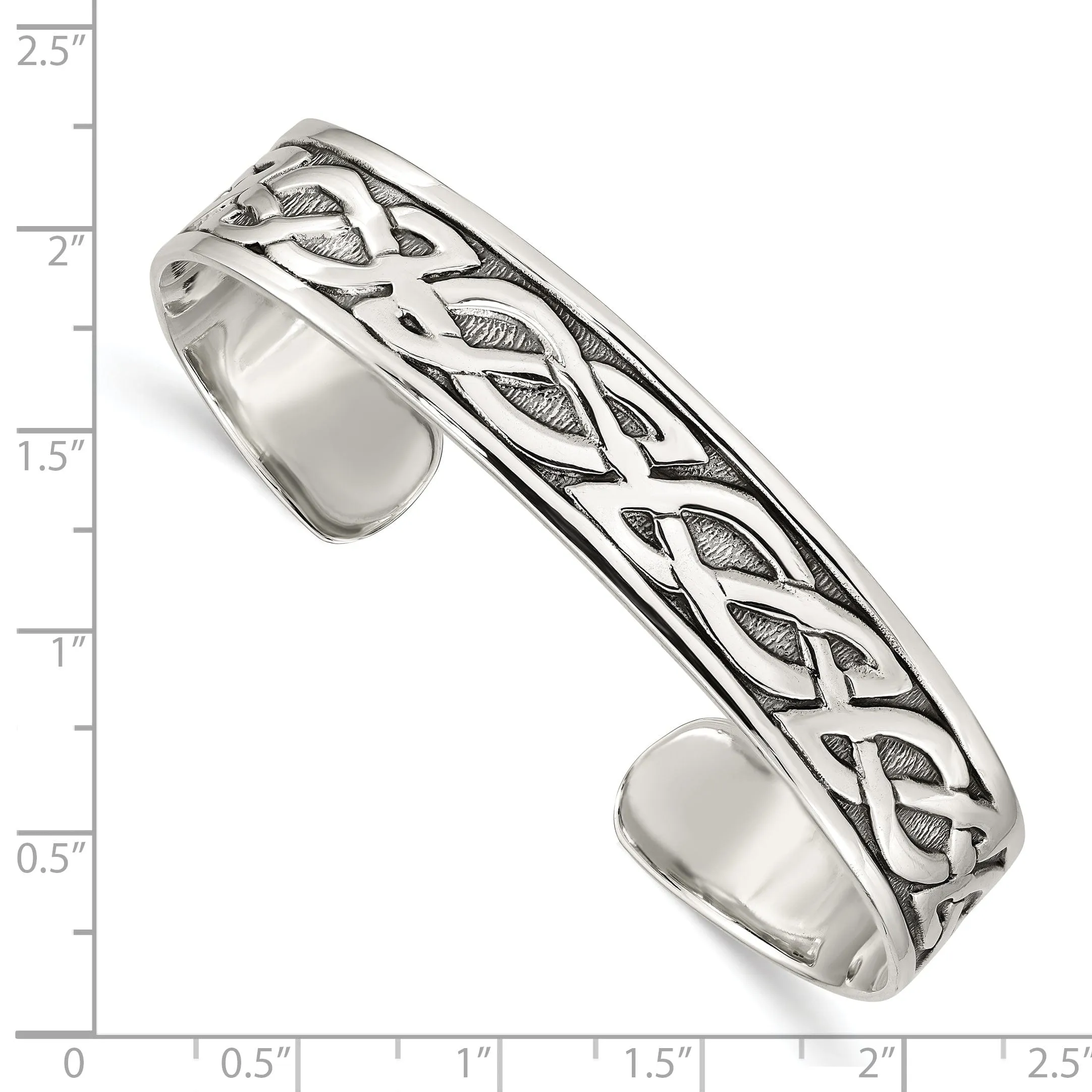 Silver Antique Flexable Cuff Bangle Bracelet