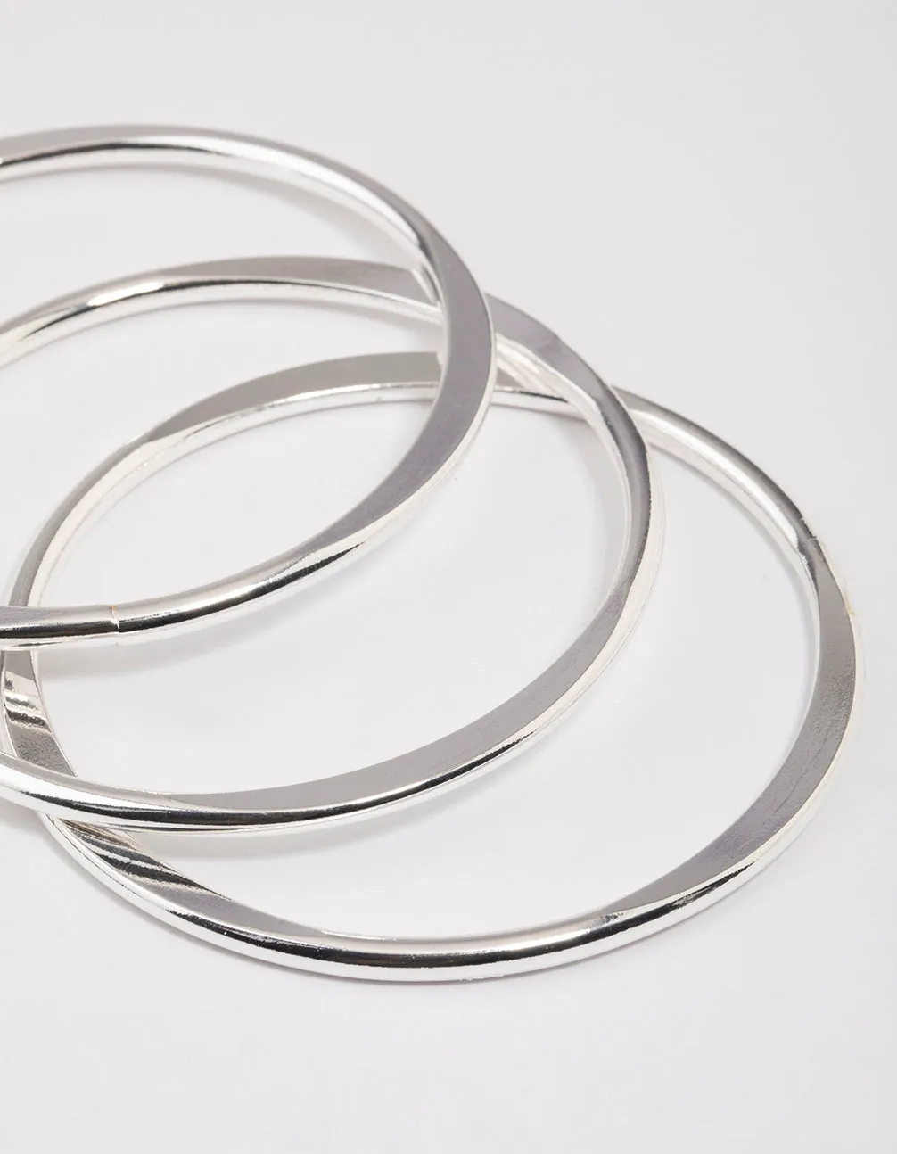 Silver Smooth Organic Bangle Pack