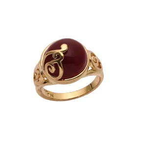 Solitaire red agate rings