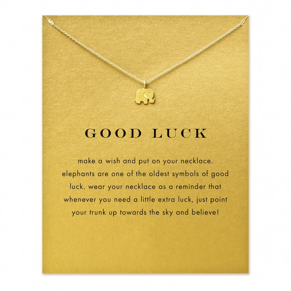 Sparkling Good Lucky Elephant Pendant Necklace