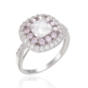 Sparkling Hypnotic White and Pink Ring