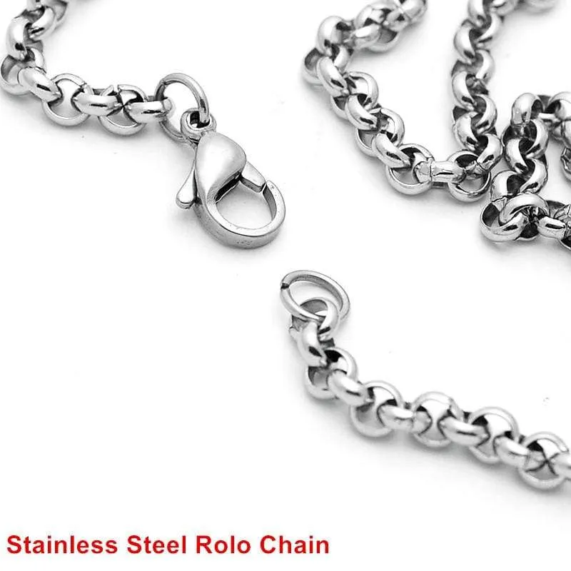 Stainless Steel Dull Brushed Razor Blaze Charm Pendant Necklace With SS Chain 60CM