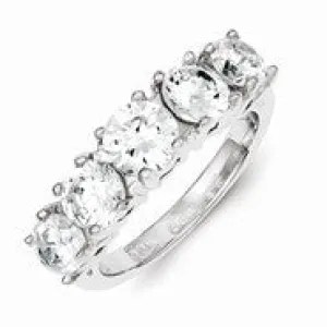 Sterling Silver 5-stone CZ Ring