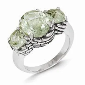 Sterling Silver 5.15Green Amethyst Ring