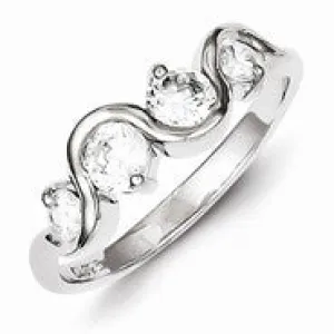 Sterling Silver CZ Journey Ring