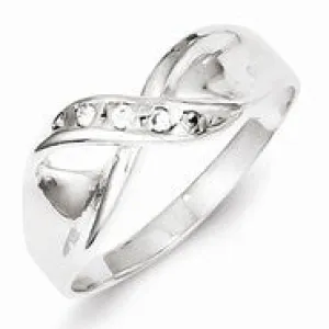 Sterling Silver CZ Twist Ring