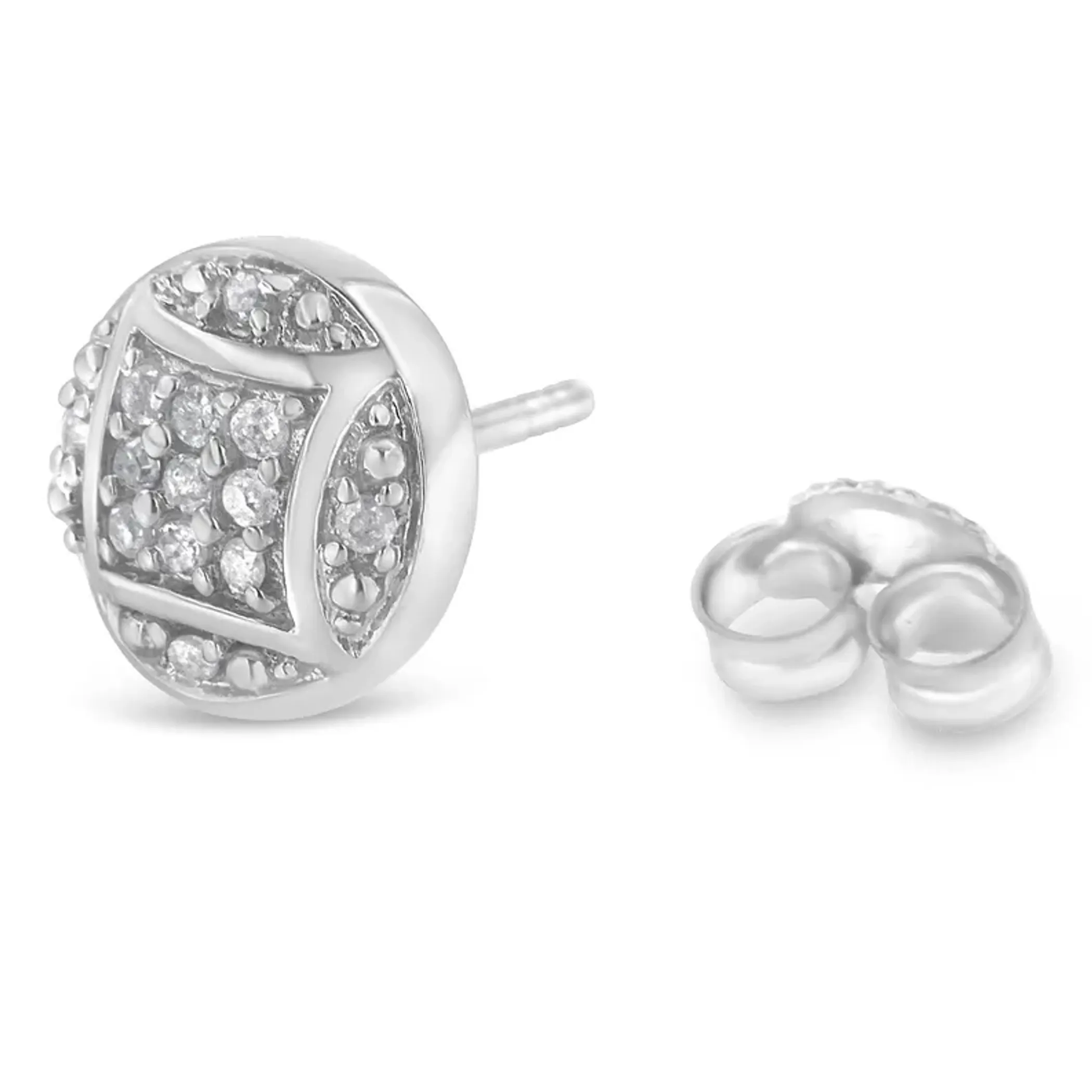 Sterling Silver Round Diamond Cluster Stud Earrings (0.35 cttw, H-I Color, I3 Clarity)