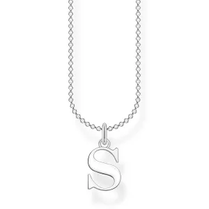 Sterling Silver Thomas Sabo Charm Club "S" Initial Necklace 38-45cm