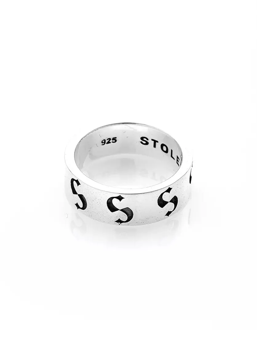 STOLEN GIRLFRIENDS CLUB S-LOGO IMPRINT BAND NARROW RING JWL20242