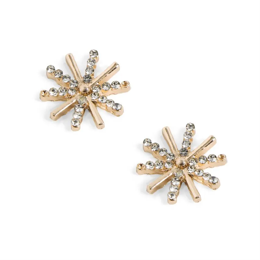 Sunburst Stud Earrings - Gold