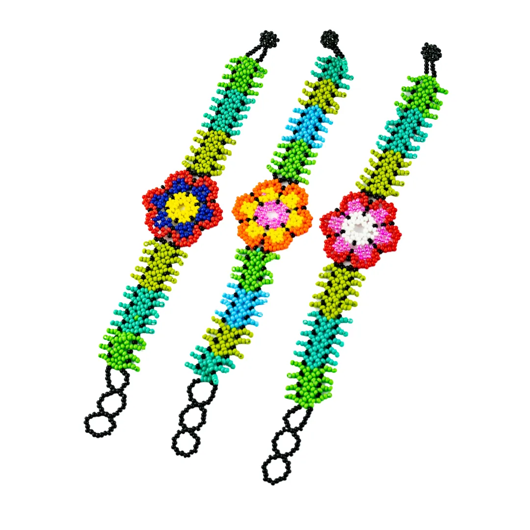 Sundance Floral Seed Bead Bracelet - Guatemala