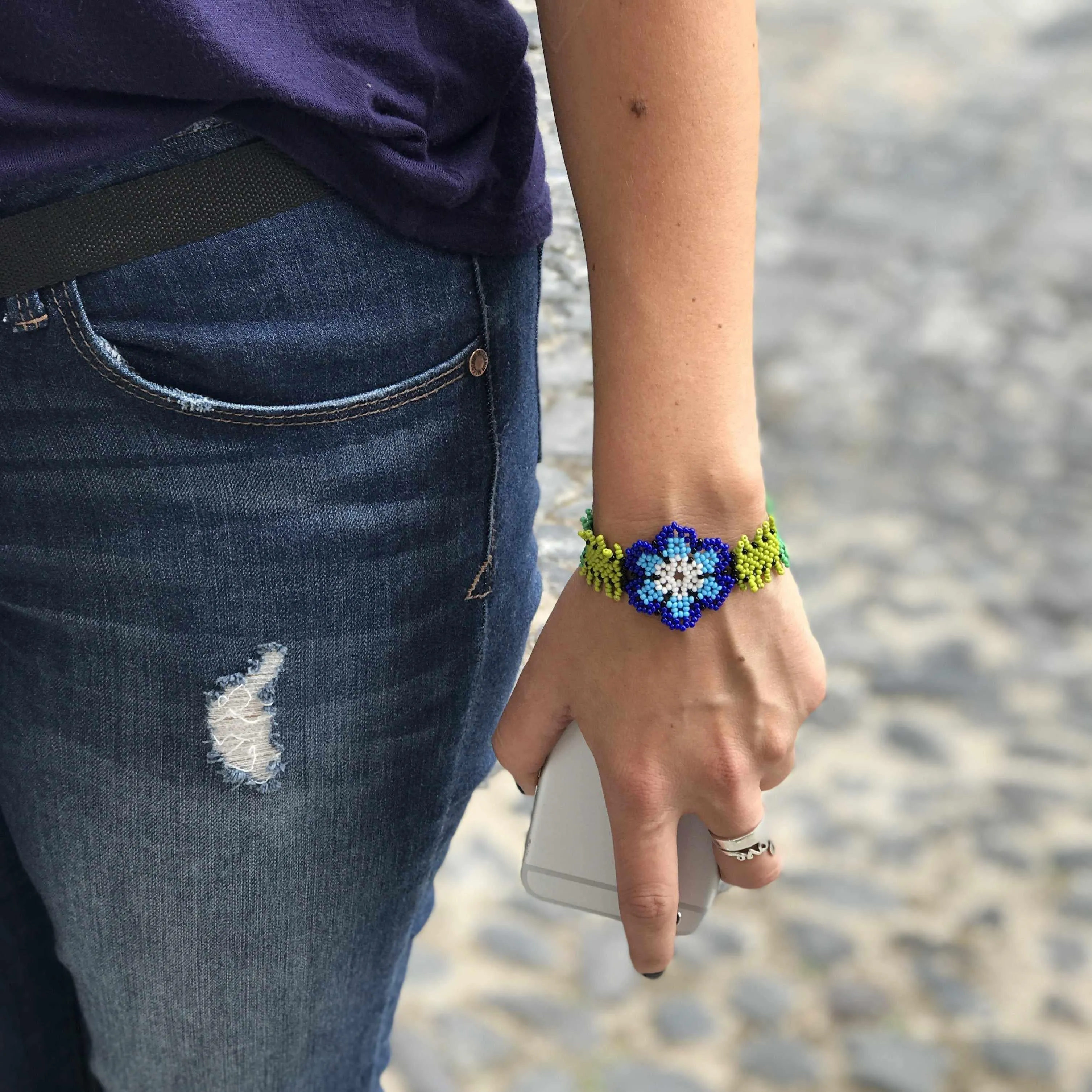 Sundance Floral Seed Bead Bracelet - Guatemala