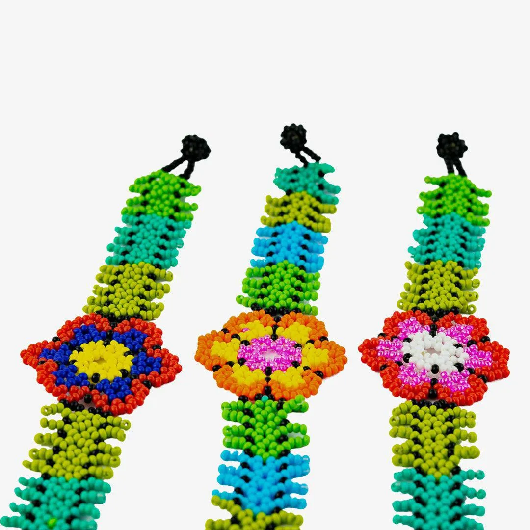 Sundance Floral Seed Bead Bracelet - Guatemala