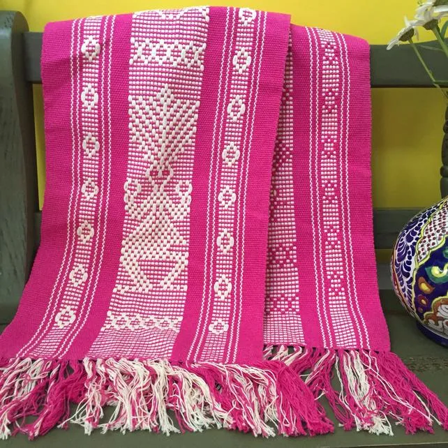 Table Runners Duotones, Oaxacan Backstrap Weaving