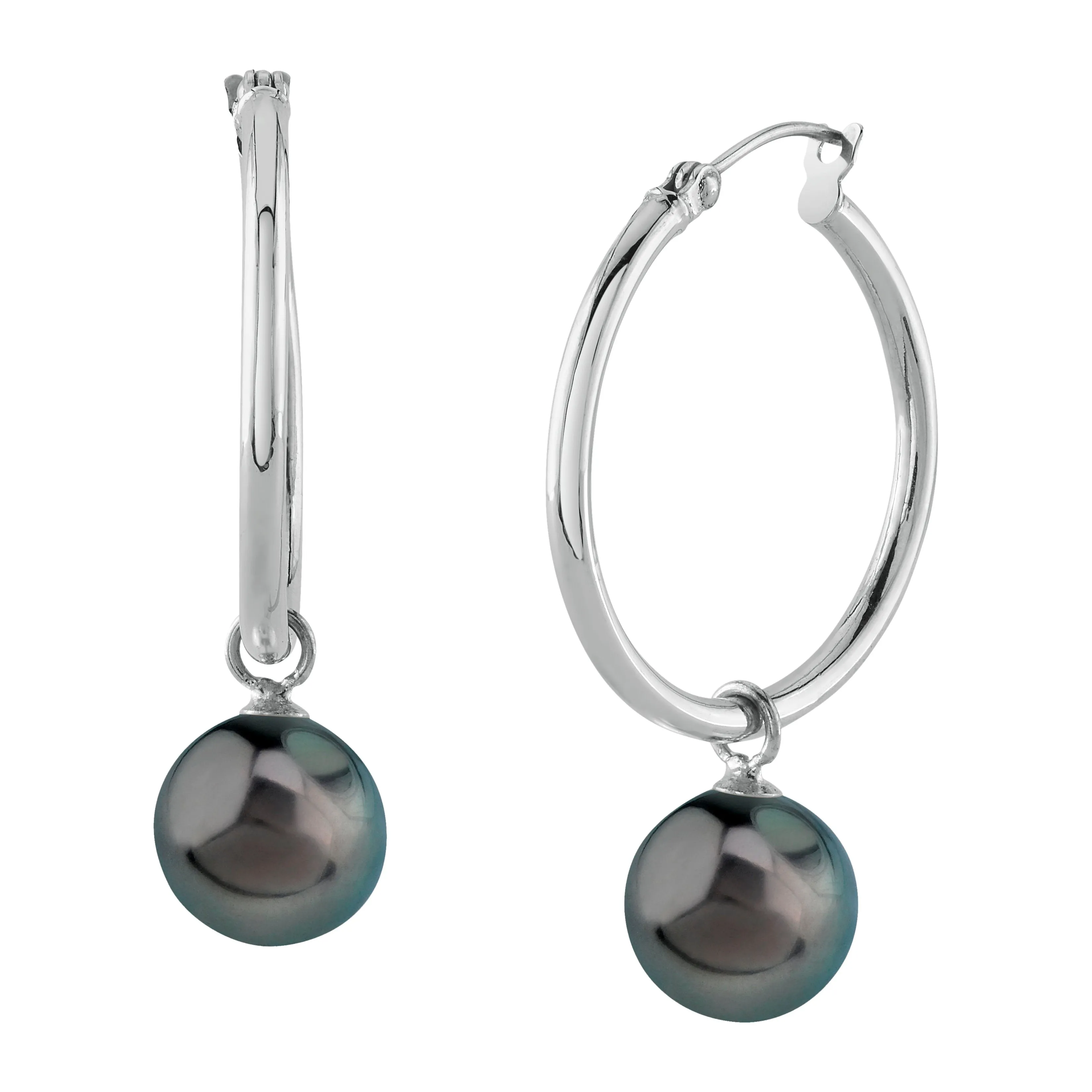 Tahitian South Sea Pearl Hoop Leane Earrings