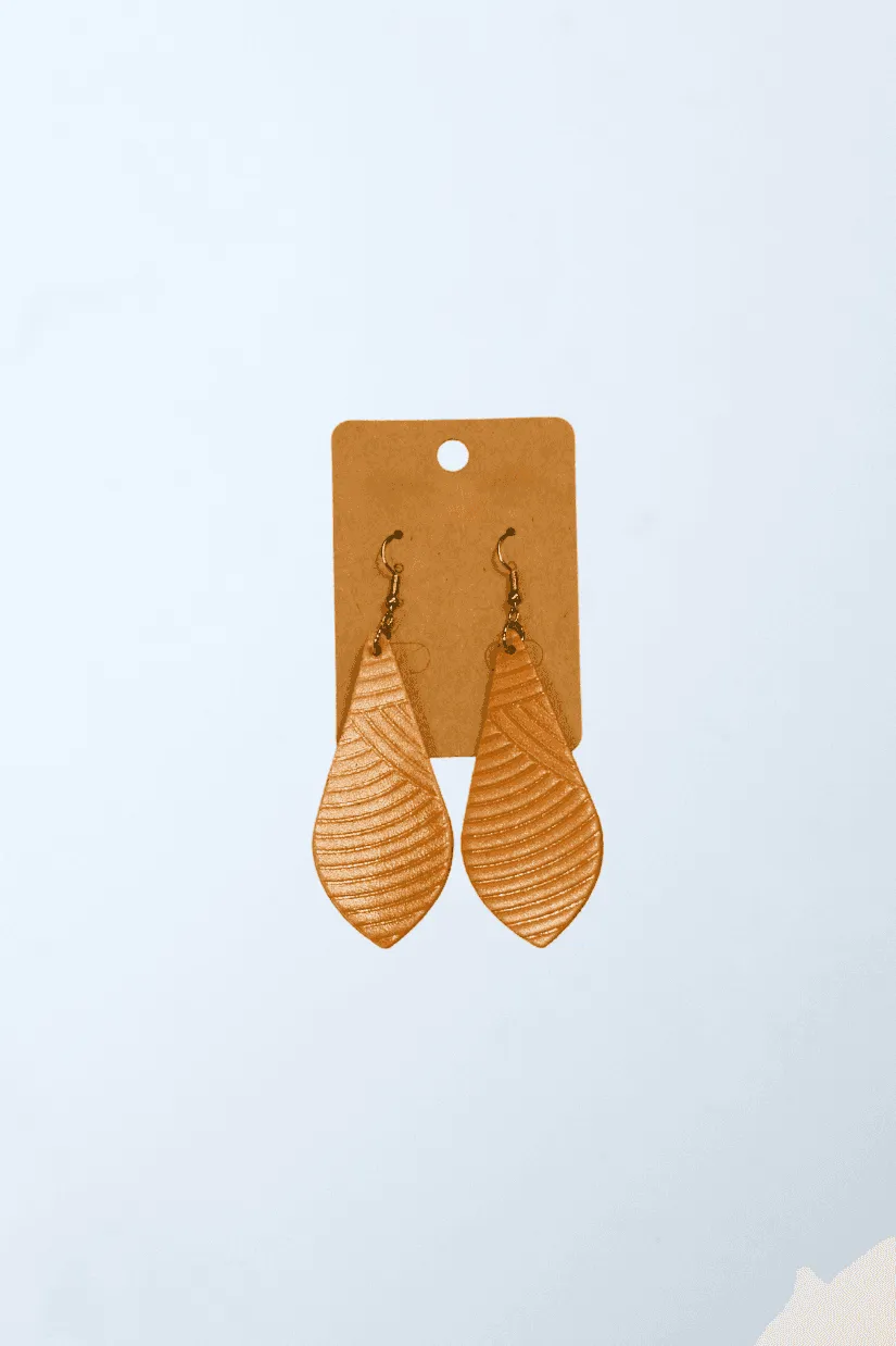 Teardrop Leather Earrings