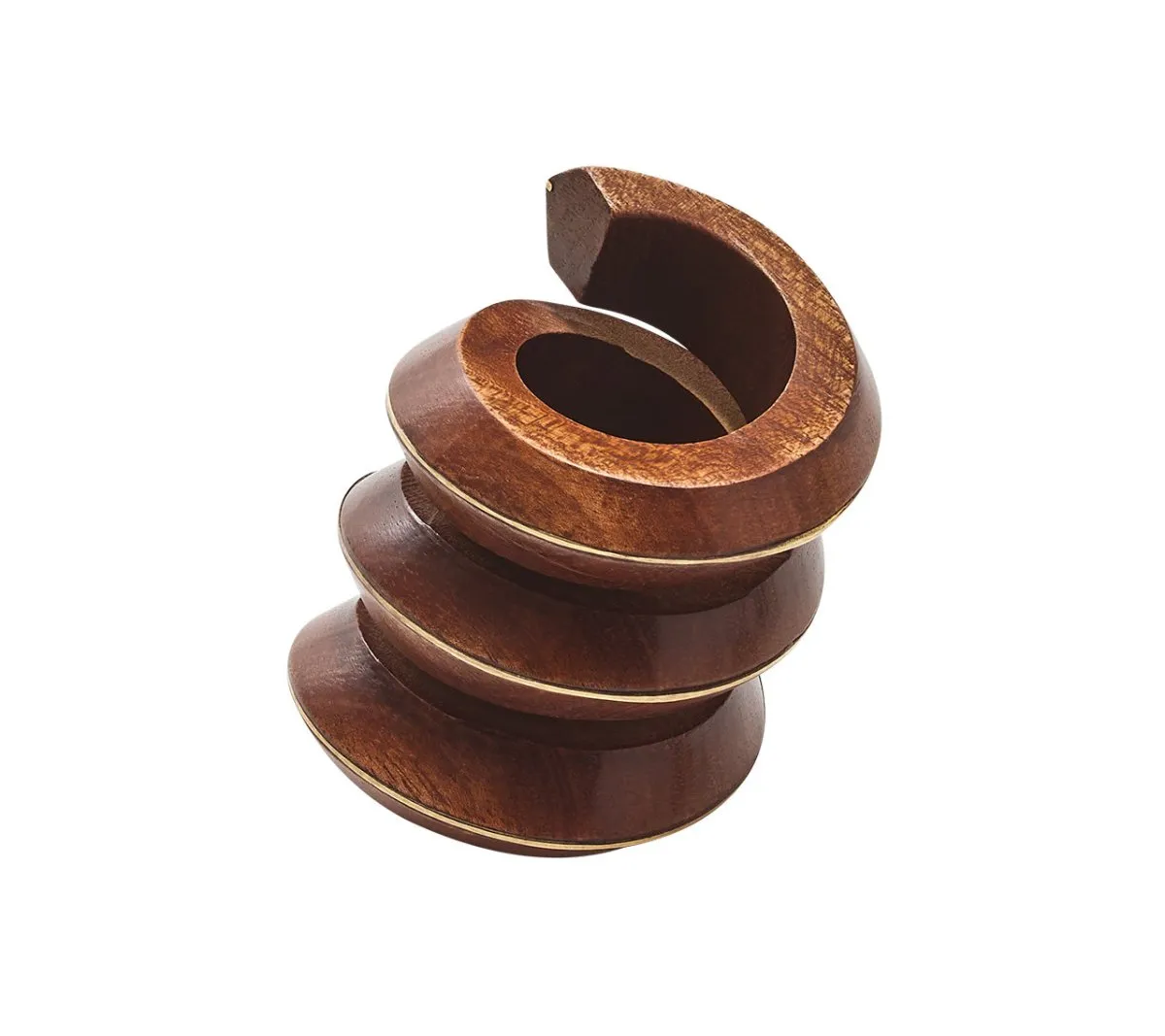 Tendril Napkin Ring in Brown & Gold, Set of 4