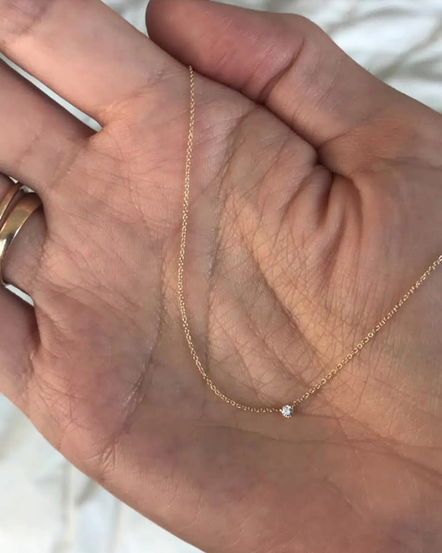 Tiny Diamond Chip Necklace