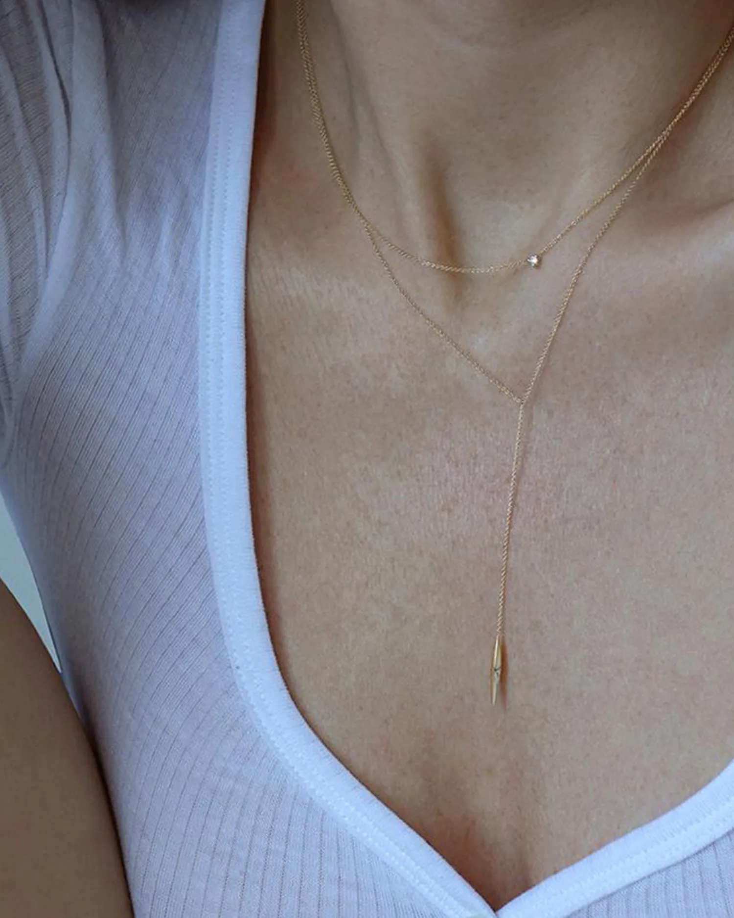 Tiny Diamond Chip Necklace