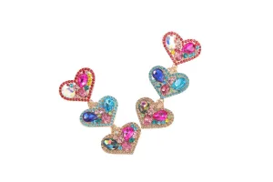 Triplets-Heart Earrings