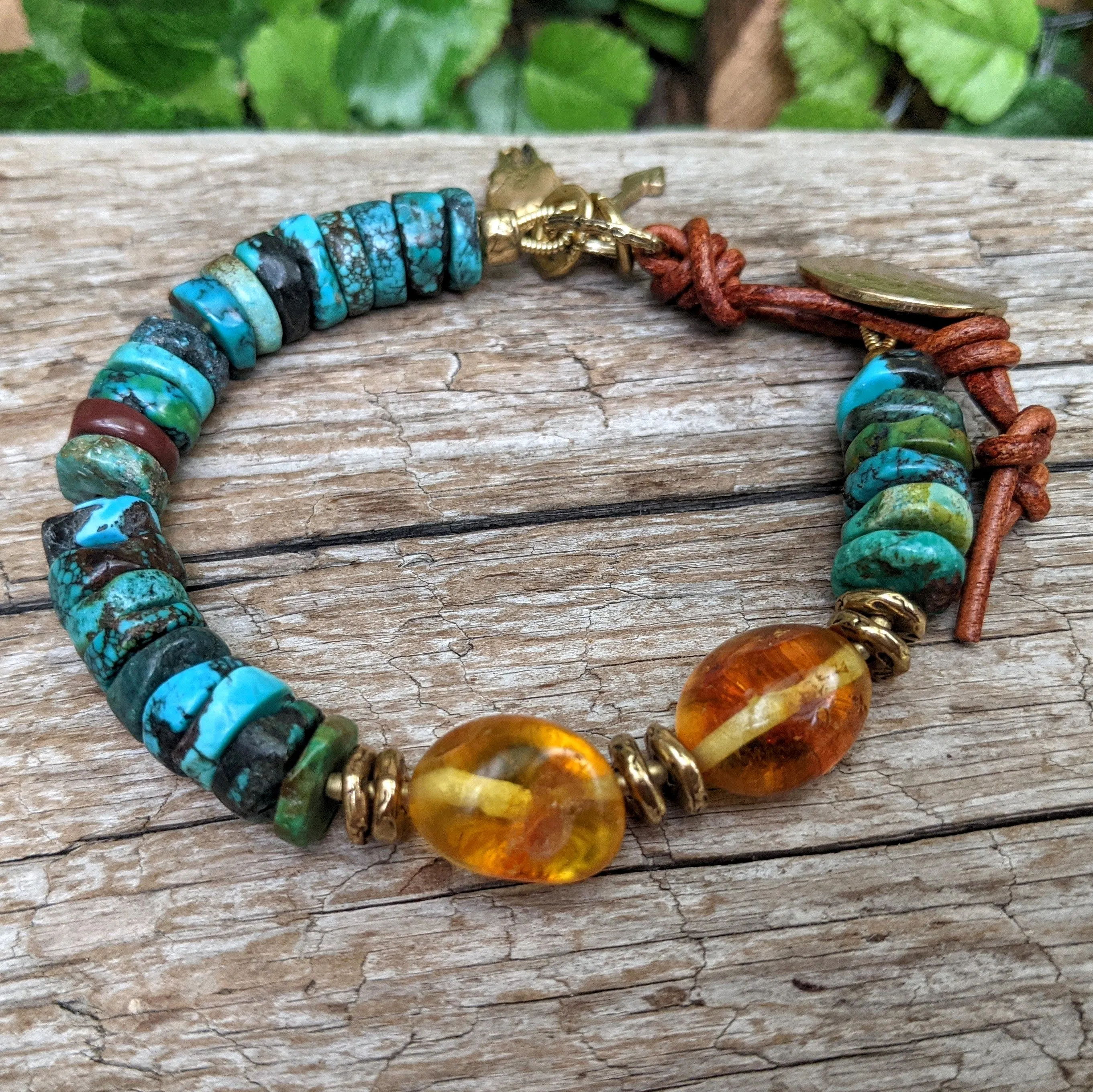 Turquoise & Baltic Amber Bracelet