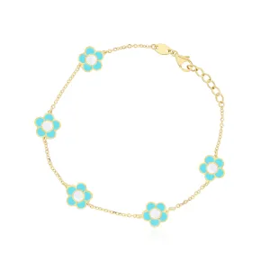 Turquoise Daisy Bracelet