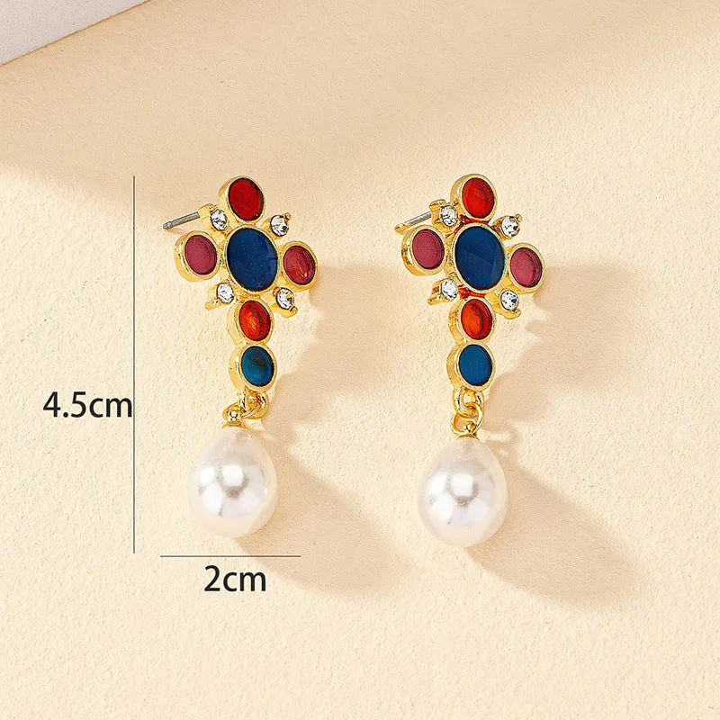 Vintage Pearl Elegance Earrings - Exquisite Personalized Design