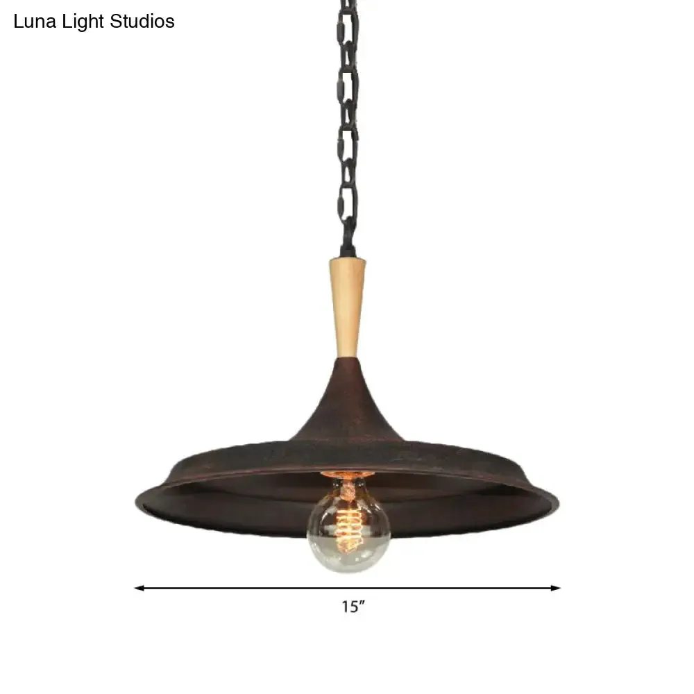 Vintage Rustic Pendant Lamp - Barn Shade Iron Lighting for Bar