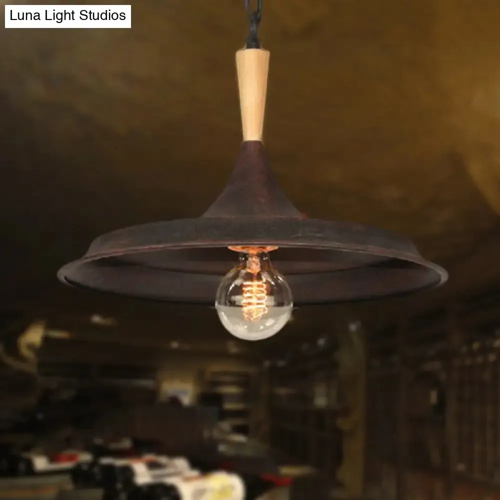 Vintage Rustic Pendant Lamp - Barn Shade Iron Lighting for Bar