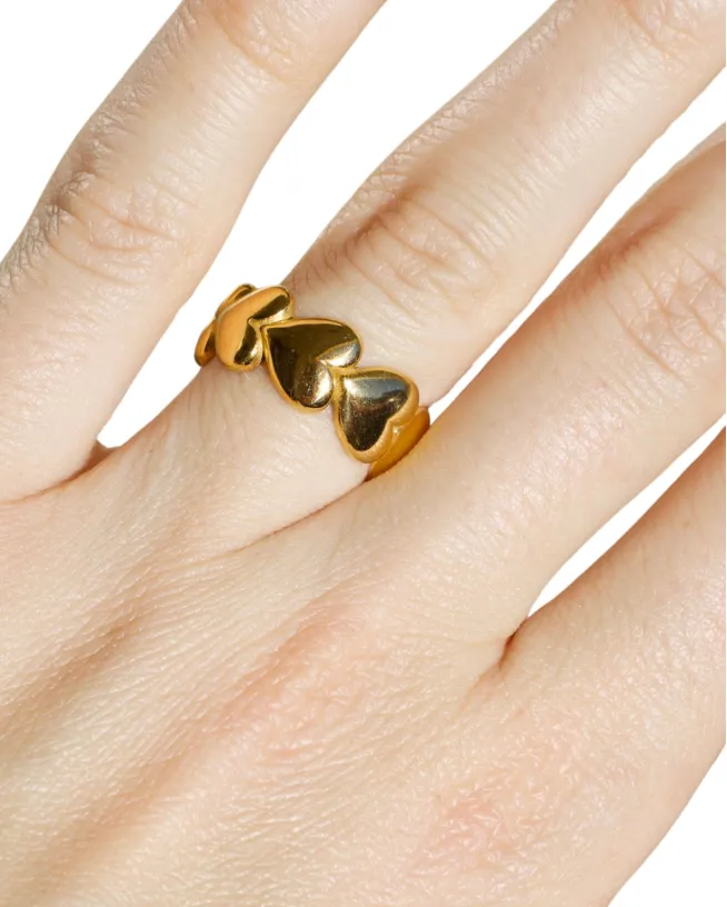 Waterproof Heart Statement Ring