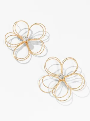 Wire Flower Stud Earrings