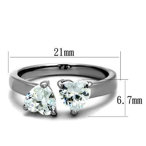 Women Stainless Steel Cubic Zirconia Rings TK2167