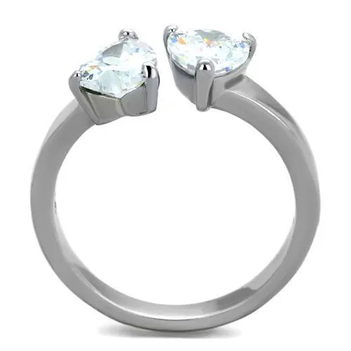 Women Stainless Steel Cubic Zirconia Rings TK2167