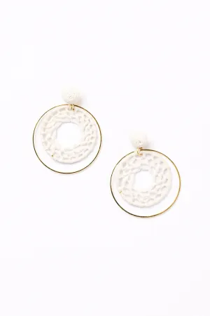 Woven Halo Hoops in White