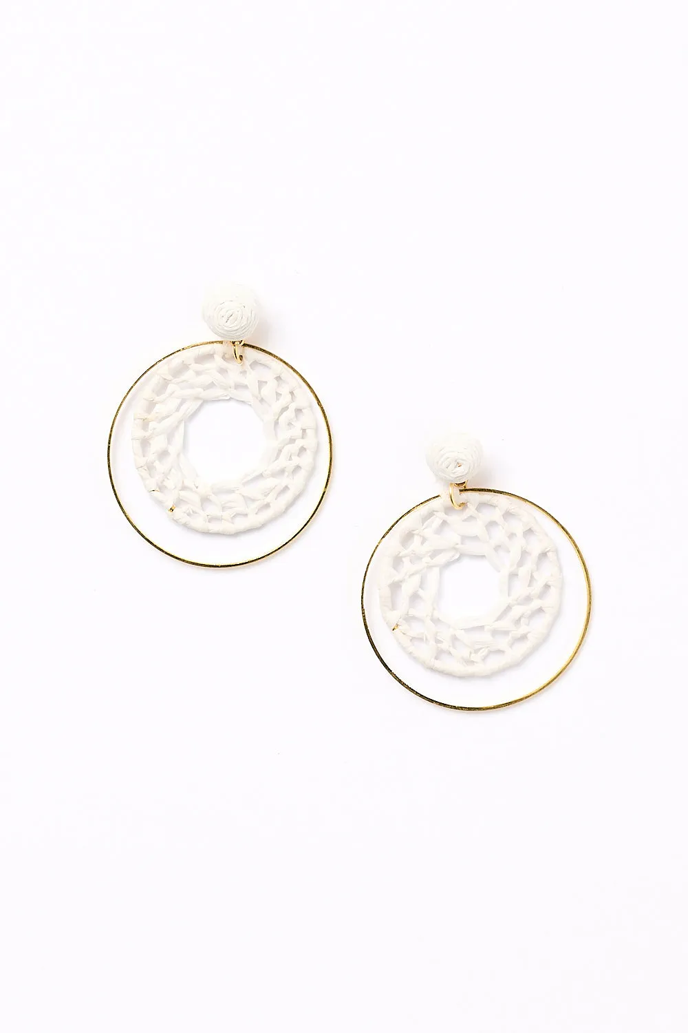 Woven Halo Hoops in White