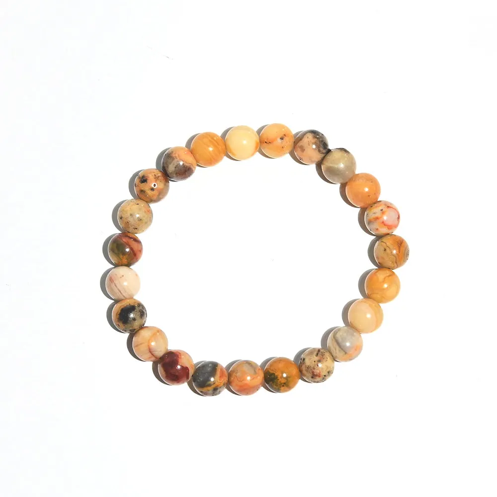 Yellow Crazy Lace agate Bracelet - JOY