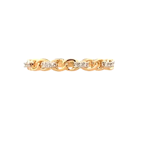 Yellow Gold Diamond Link Stackable Ring