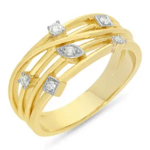 Yellow Gold Multi Wire Diamond Celebration Ring