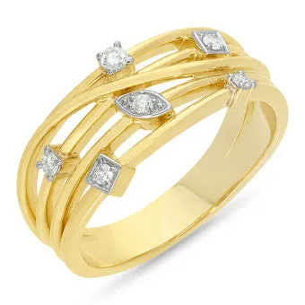 Yellow Gold Multi Wire Diamond Celebration Ring