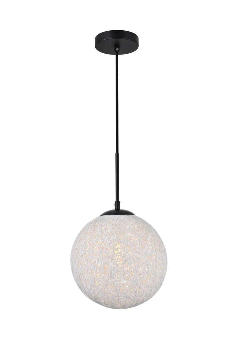 ZC121-LD2233BK - Living District: Malibu 1 Light Black Pendant With Frosted White Glass