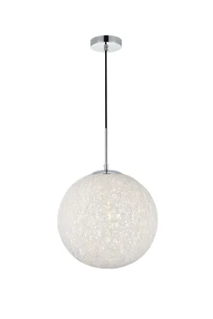 ZC121-LD2235C - Living District: Malibu 1 Light Chrome Pendant With Frosted White Glass