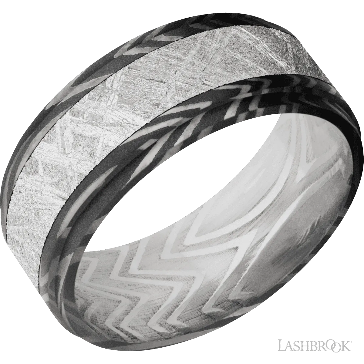 Zebra with Acid Finish and Meteorite Inlay - 9MM